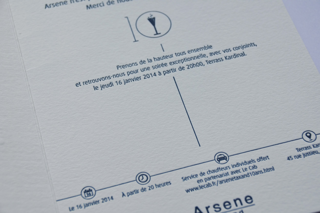 Arsene Taxand - Carton d'invitation 10 ans
